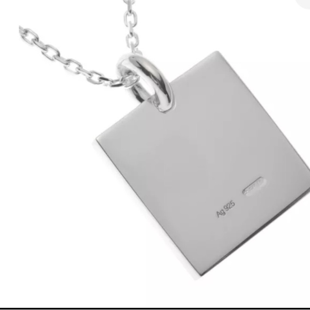 Gucci Sterling Silver 925 Square Pendant Necklace NIB - Picture 3 of 6